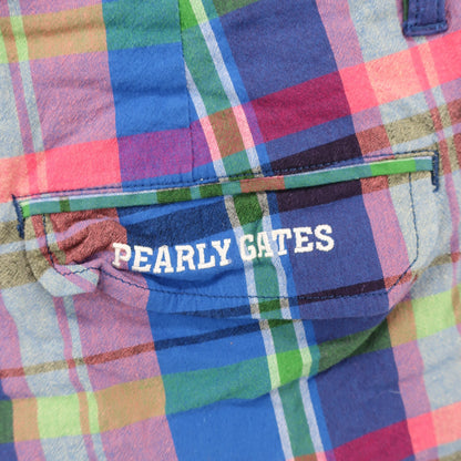 PEARLY GATES(パーリーゲイツ) ショートパンツ 青ピンクチェック レディース 0 055-7132614 B
