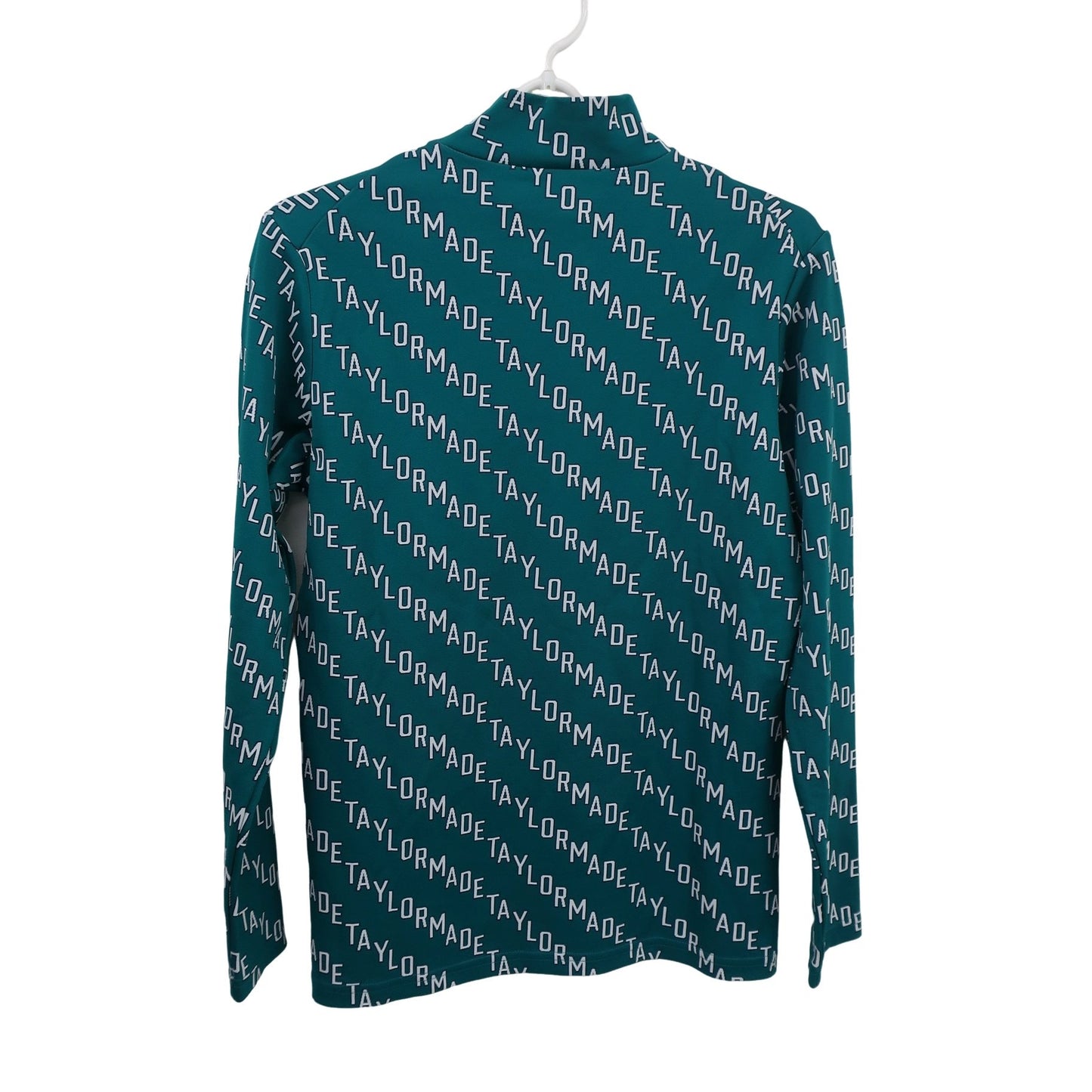 TaylorMade(テーラーメイド) 長袖モックネックシャツ 緑ロゴ文字柄 レディース M A