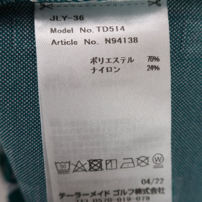 TaylorMade(テーラーメイド) 長袖モックネックシャツ 緑ロゴ文字柄 レディース M A