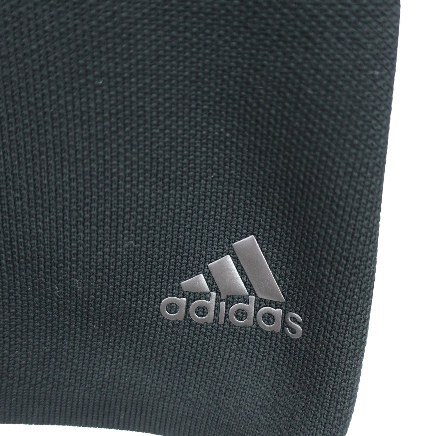 adidas(アディダス) ハーフジップポロシャツ 黒総柄 レディース M B