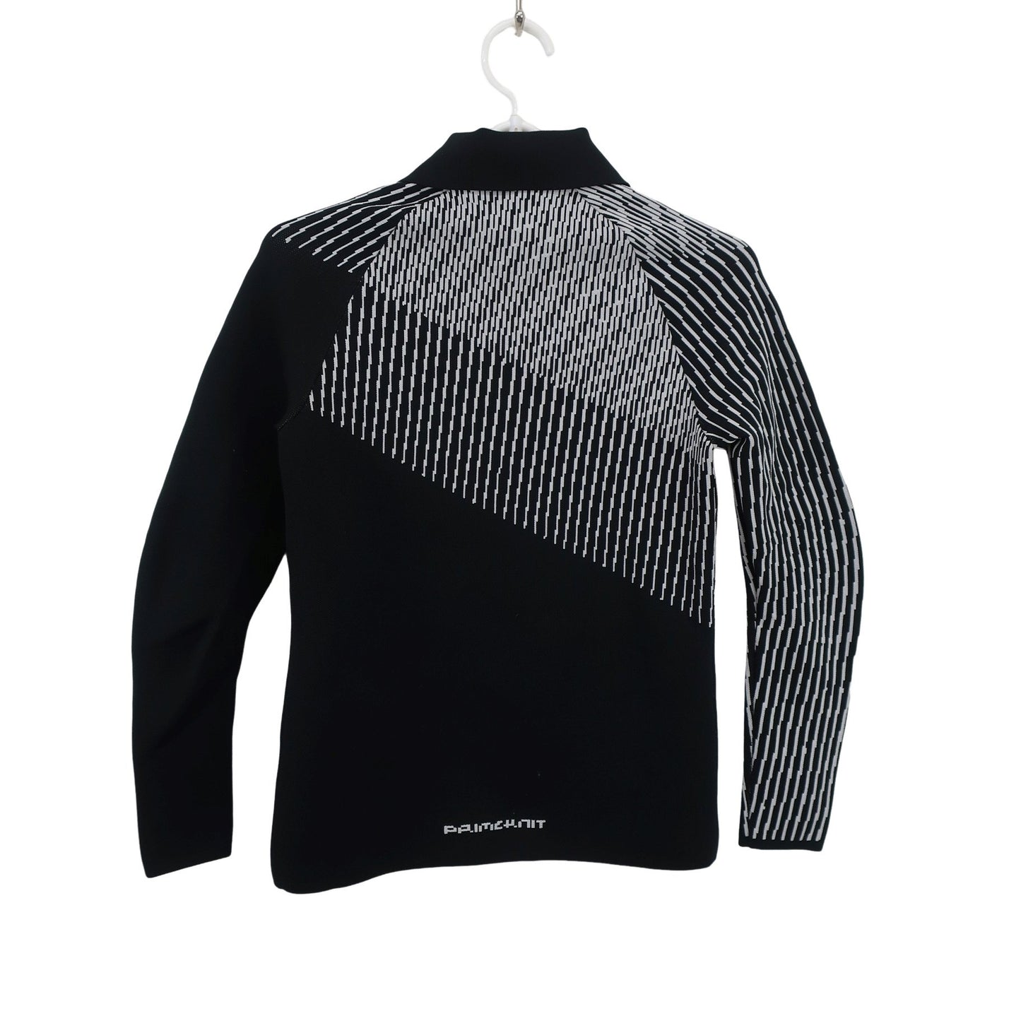adidas(アディダス) ハーフジップポロシャツ 黒総柄 レディース M B