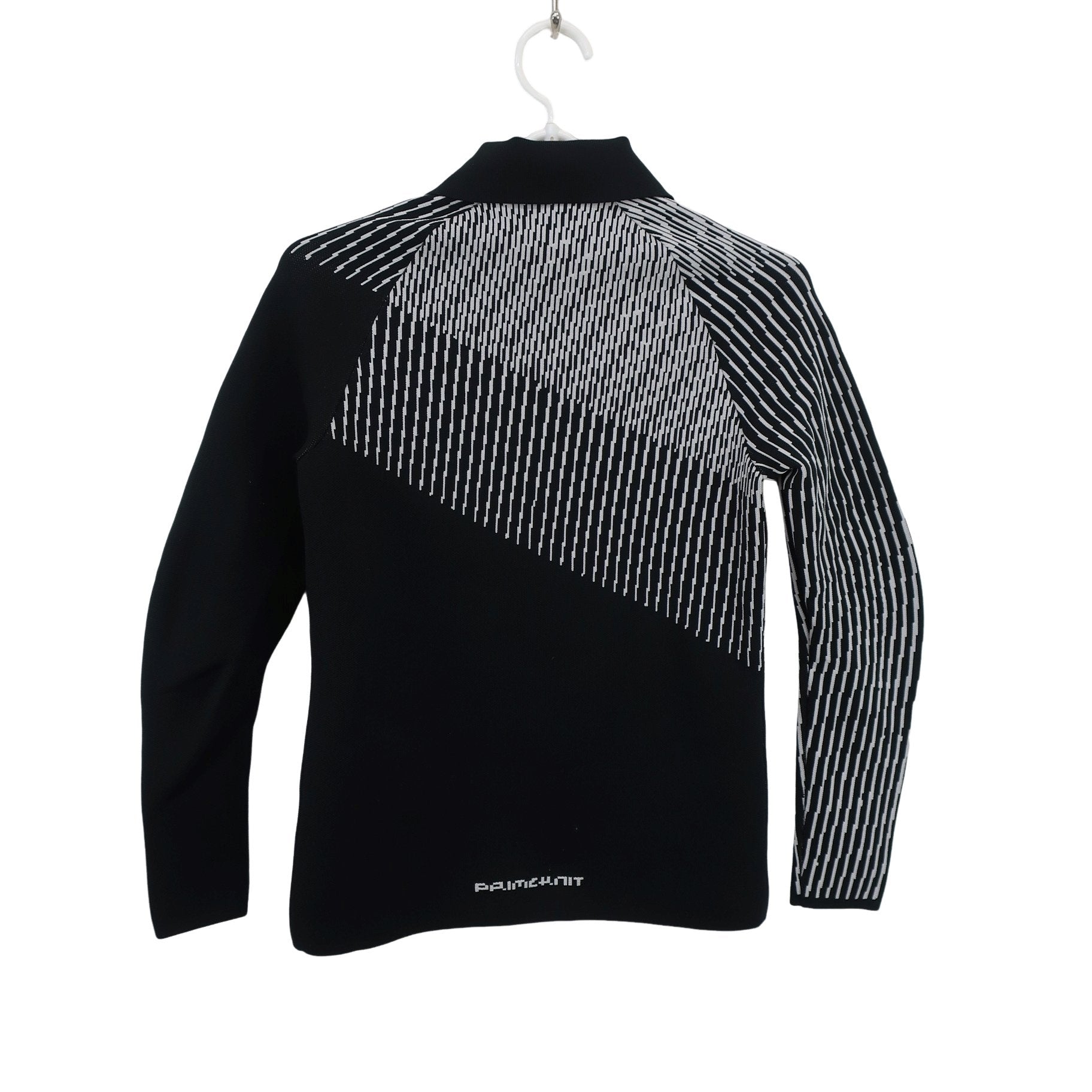 adidas(アディダス) ハーフジップポロシャツ 黒総柄 レディース M B