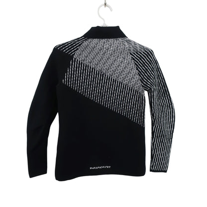 adidas(アディダス) ハーフジップポロシャツ 黒総柄 レディース M B