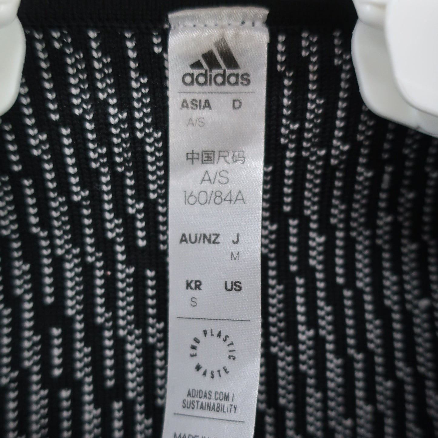 adidas(アディダス) ハーフジップポロシャツ 黒総柄 レディース M B