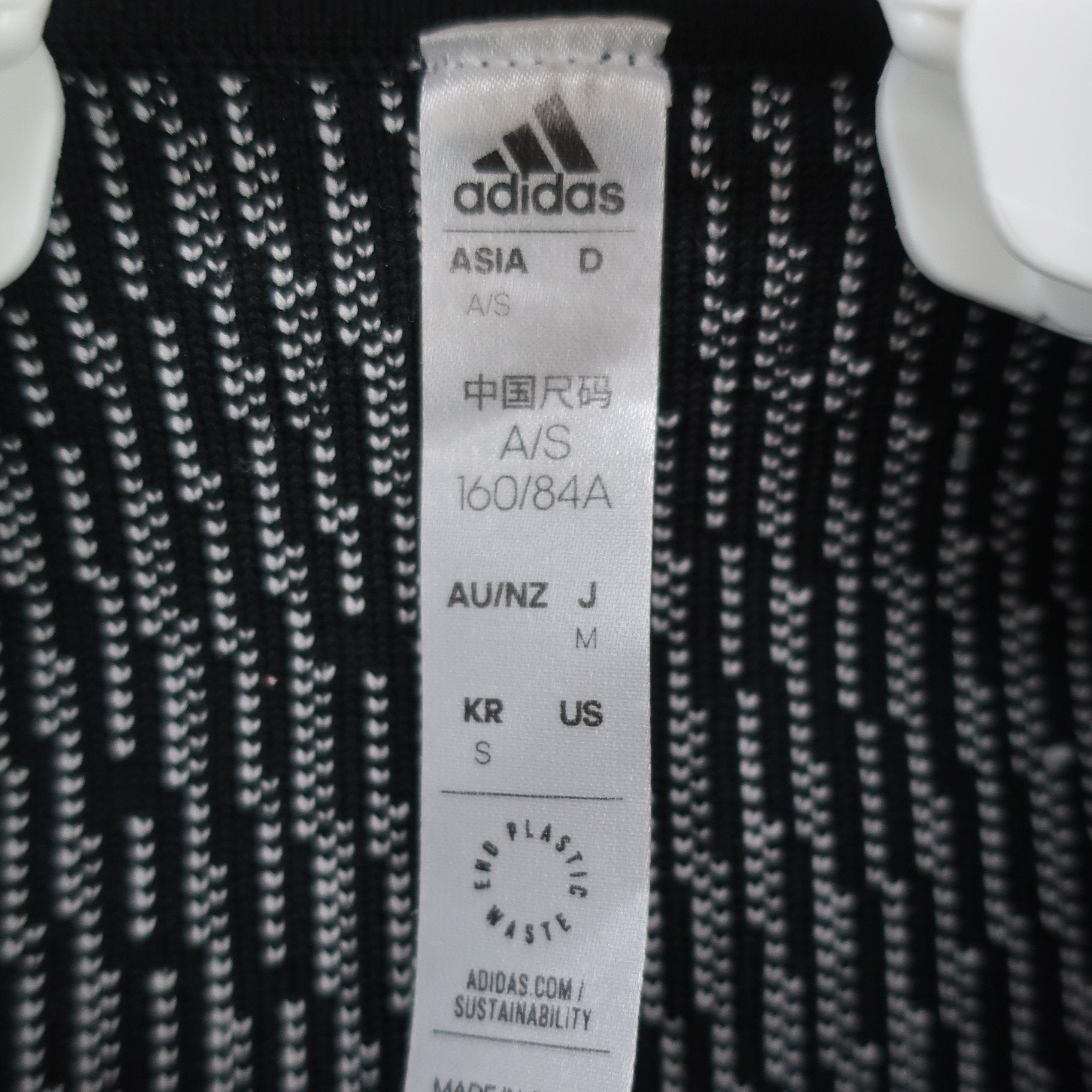 adidas(アディダス) ハーフジップポロシャツ 黒総柄 レディース M B