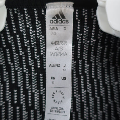adidas(アディダス) ハーフジップポロシャツ 黒総柄 レディース M B