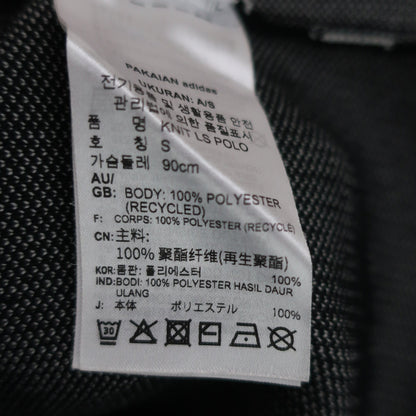 adidas(アディダス) ハーフジップポロシャツ 黒総柄 レディース M B