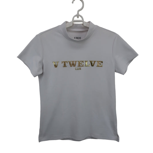 V12(ヴィトゥエルブ) 半袖モックネックシャツ 白 レディース 0 VLX2111-CT06 A