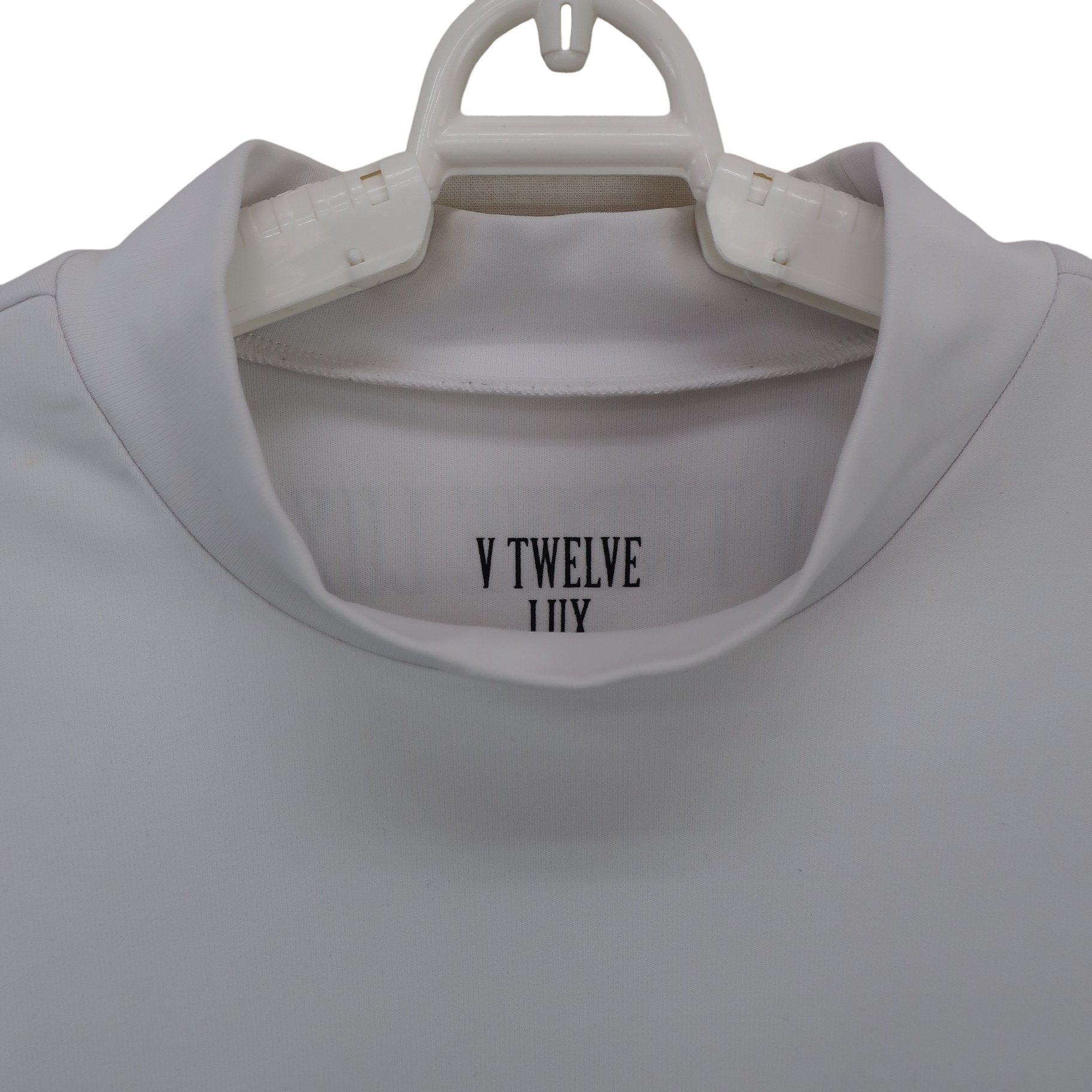 V12(ヴィトゥエルブ) 半袖モックネックシャツ 白 レディース 0 VLX2111-CT06 A