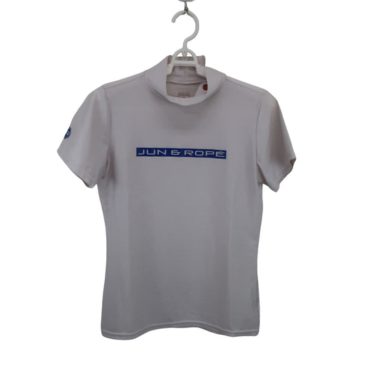 Jun and Rope(ジュン アンド ロペ) 半袖モックネックシャツ 白 レディース S A