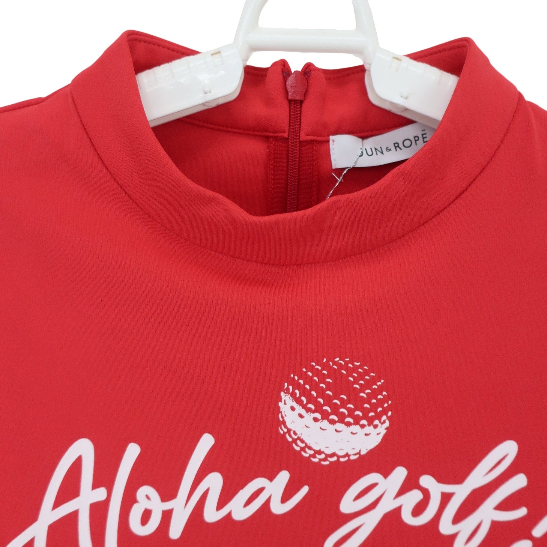 Jun and Rope(ジュン アンド ロペ) 半袖モックネックシャツ 赤 レディース S A