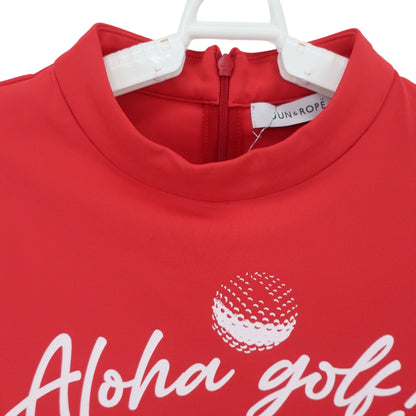 Jun and Rope(ジュン アンド ロペ) 半袖モックネックシャツ 赤 レディース S A