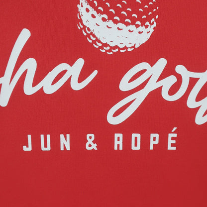 Jun and Rope(ジュン アンド ロペ) 半袖モックネックシャツ 赤 レディース S A