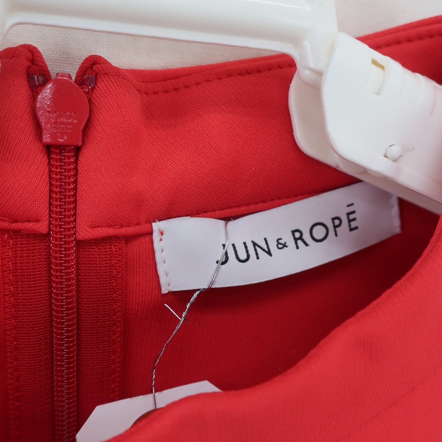 Jun and Rope(ジュン アンド ロペ) 半袖モックネックシャツ 赤 レディース S A