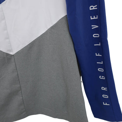 DESCENTE(デサント) 長袖ポロシャツ 青白グレー レディース M B