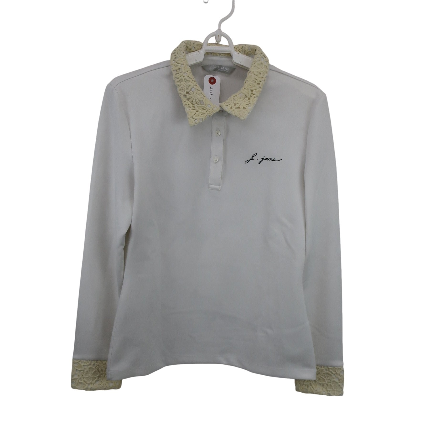 J.JANE 長袖ポロシャツ 白 レディース M B