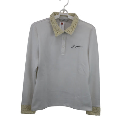J.JANE 長袖ポロシャツ 白 レディース M B