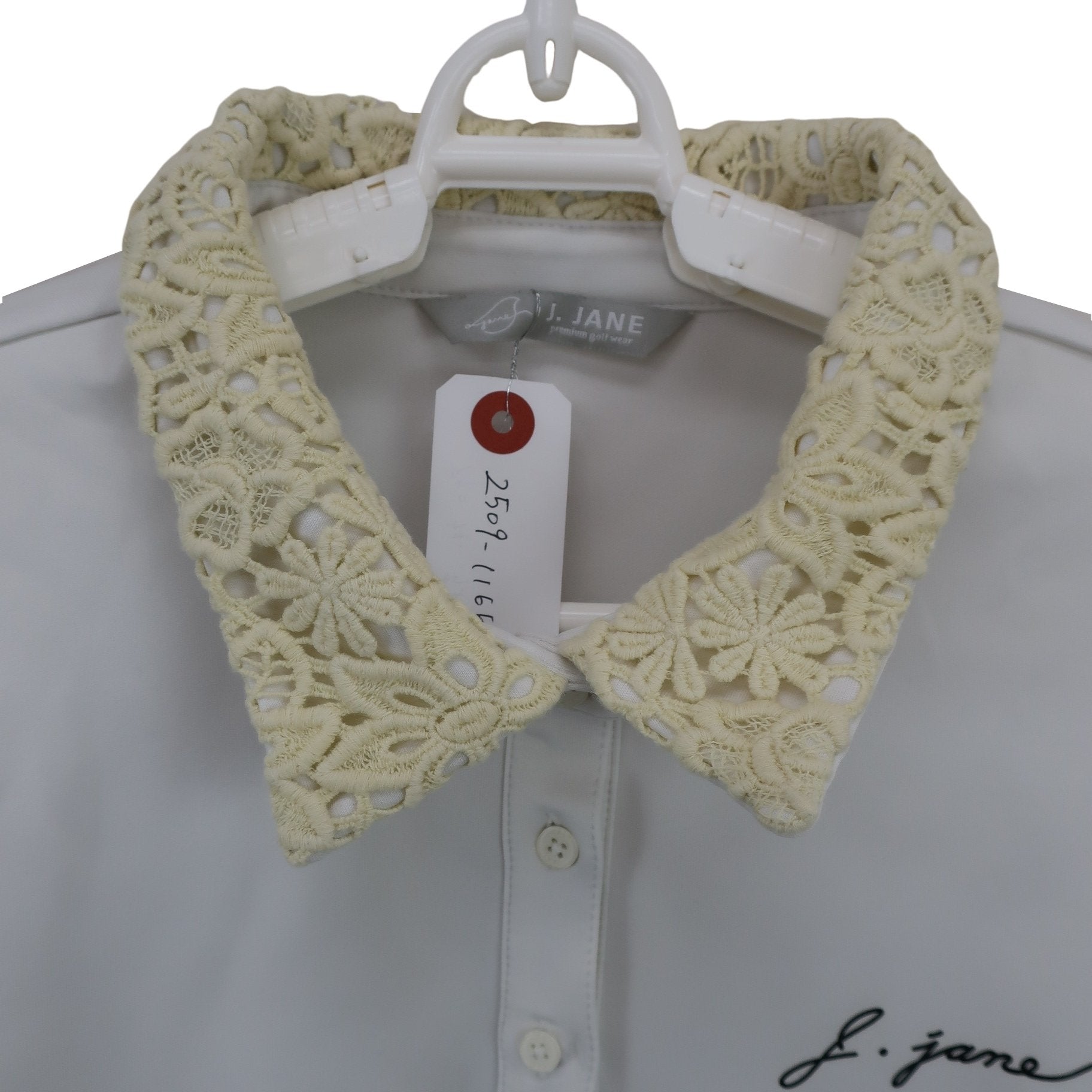 J.JANE 長袖ポロシャツ 白 レディース M B