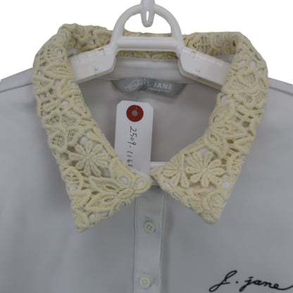 J.JANE 長袖ポロシャツ 白 レディース M B