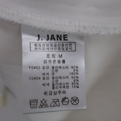 J.JANE 長袖ポロシャツ 白 レディース M B