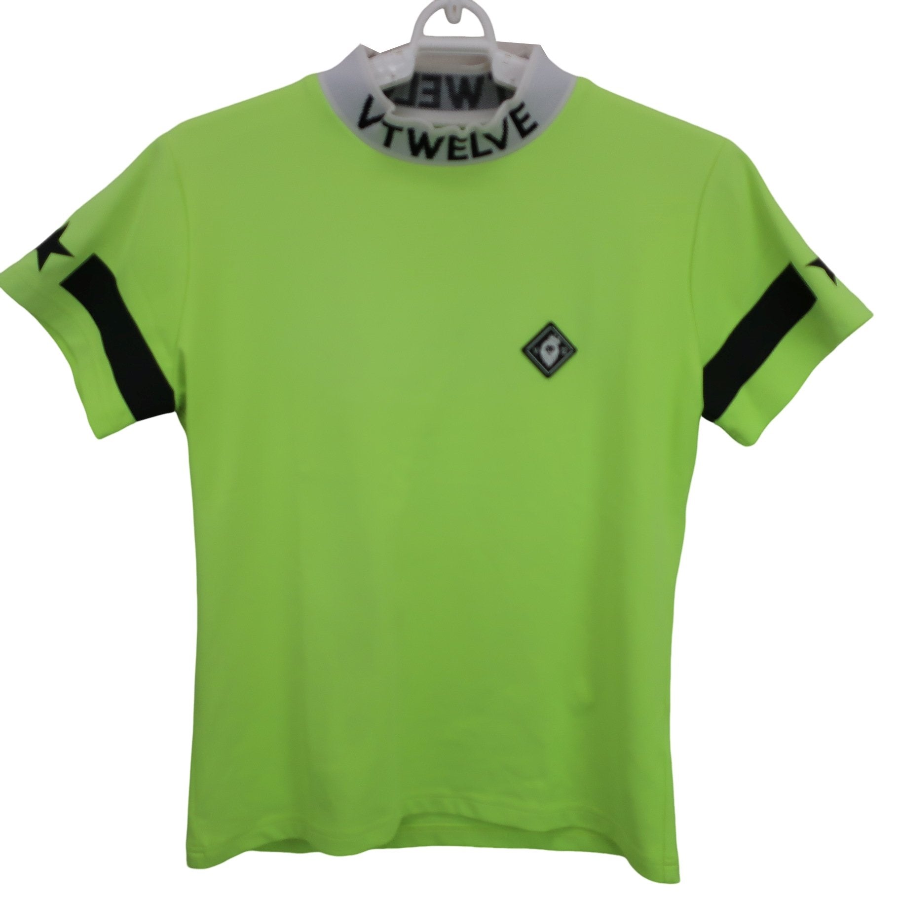 V12(ヴィトゥエルブ) 半袖モックネックシャツ ネオンイエロー レディース 0 B