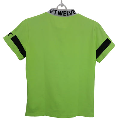 V12(ヴィトゥエルブ) 半袖モックネックシャツ ネオンイエロー レディース 0 B
