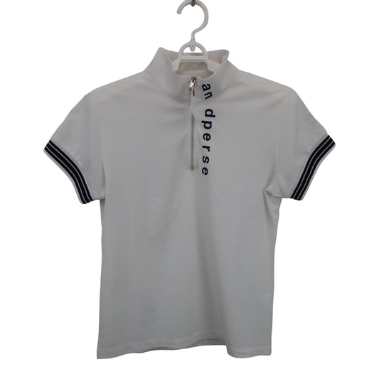 and per se(アンパスィ) ハーフジップシャツ 白 レディース M AF9503N4 A