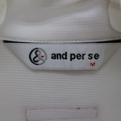 and per se(アンパスィ) ハーフジップシャツ 白 レディース M AF9503N4 A