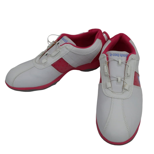 le coq sportif(ルコックスポルティフ) ダイヤル式ゴルフシューズ 白ピンク レディース 24.0cm QQL0583 S