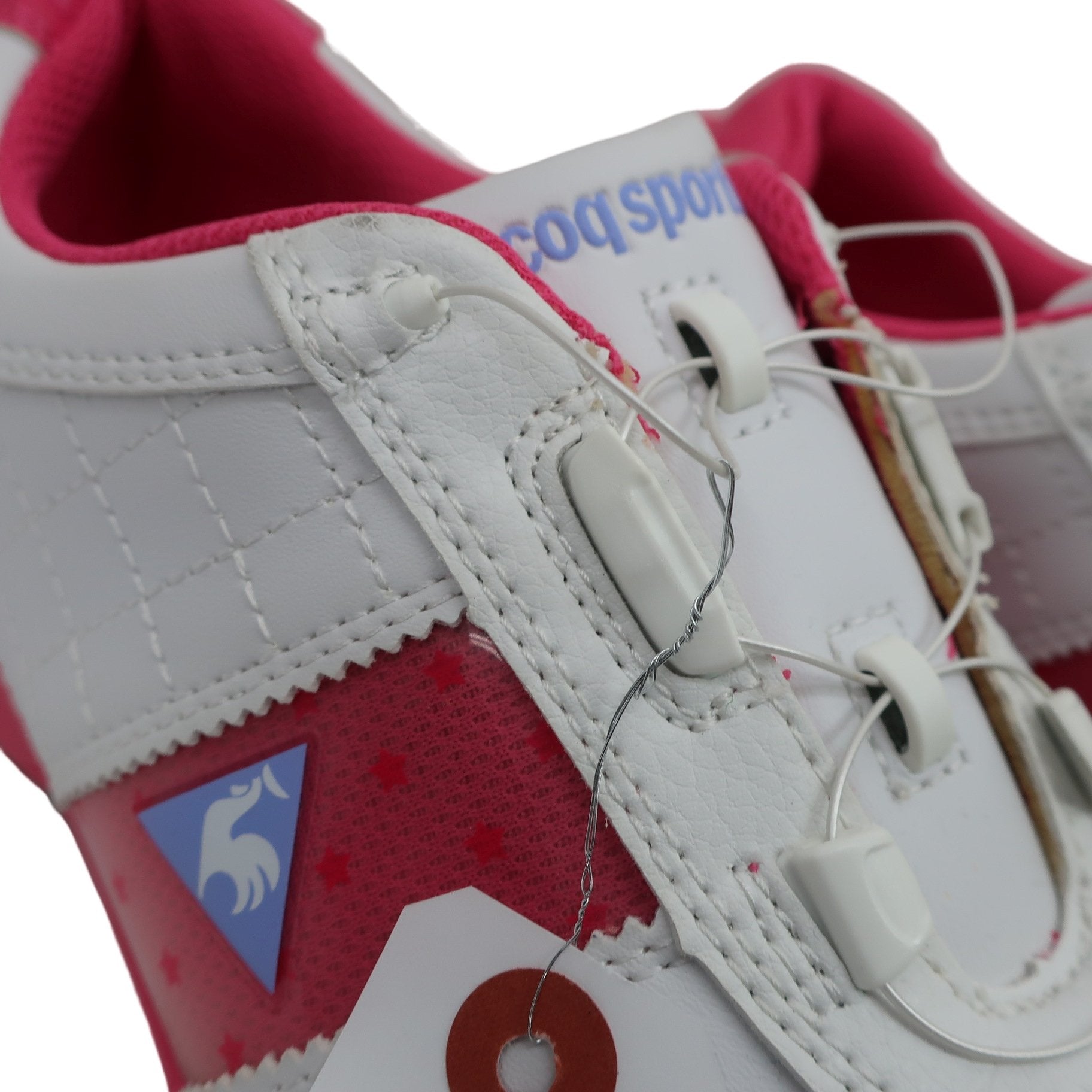 le coq sportif(ルコックスポルティフ) ダイヤル式ゴルフシューズ 白ピンク レディース 24.0cm QQL0583 S