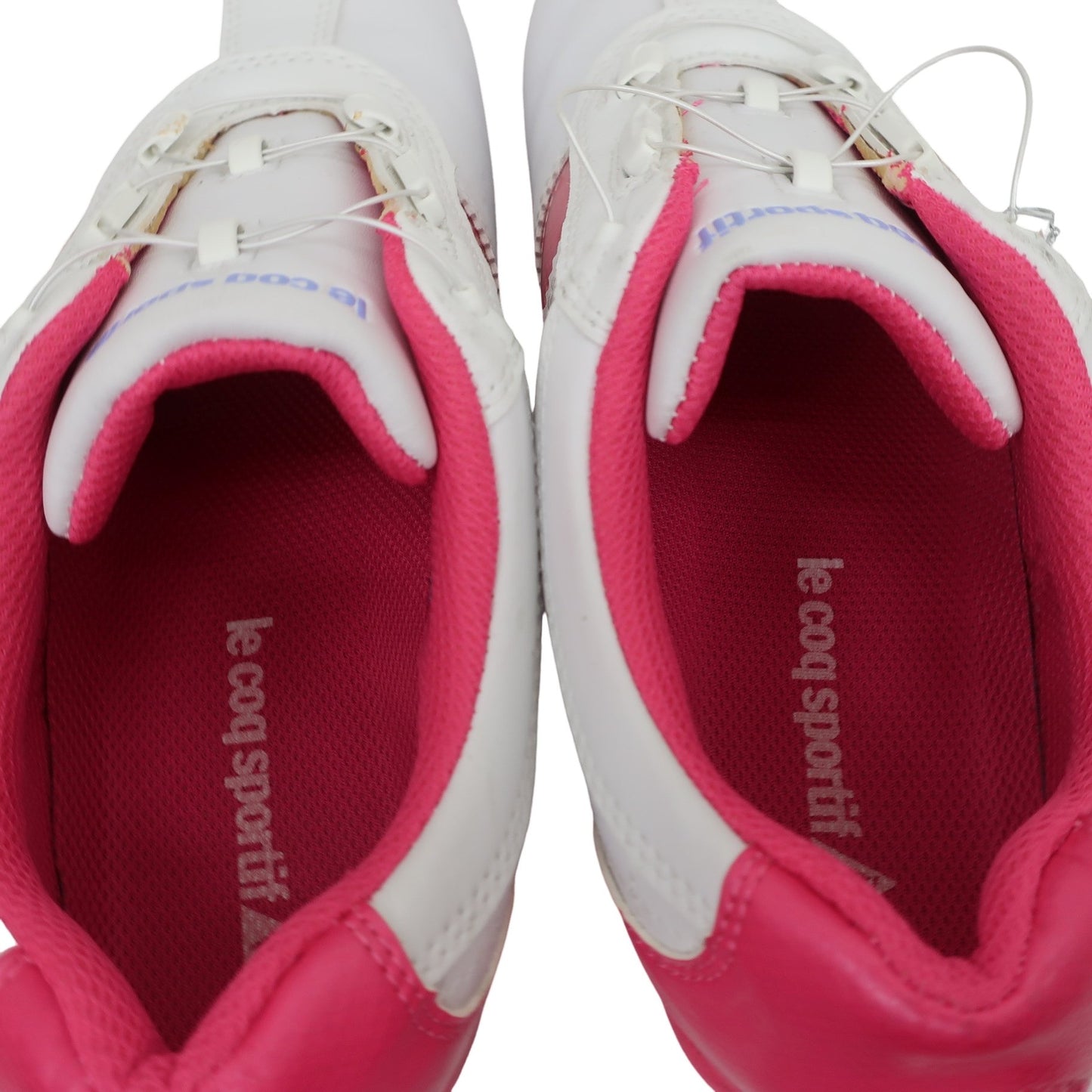 le coq sportif(ルコックスポルティフ) ダイヤル式ゴルフシューズ 白ピンク レディース 24.0cm QQL0583 S