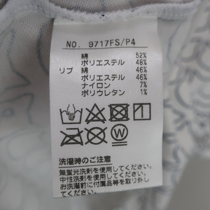 and per se(アンパスィ) ポロシャツ 白ネイビー総柄 レディース M A