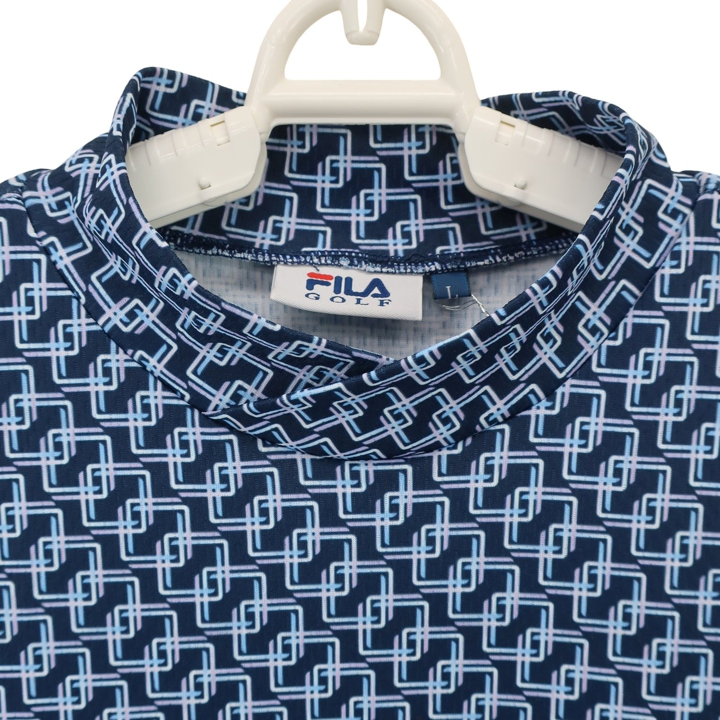FILA GOLF(フィラゴルフ) モックネックワンピース 青系総柄 レディース L A