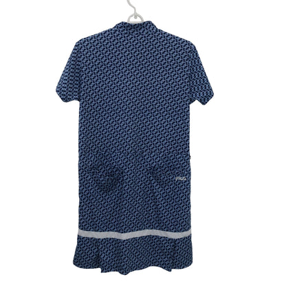 FILA GOLF(フィラゴルフ) モックネックワンピース 青系総柄 レディース L A