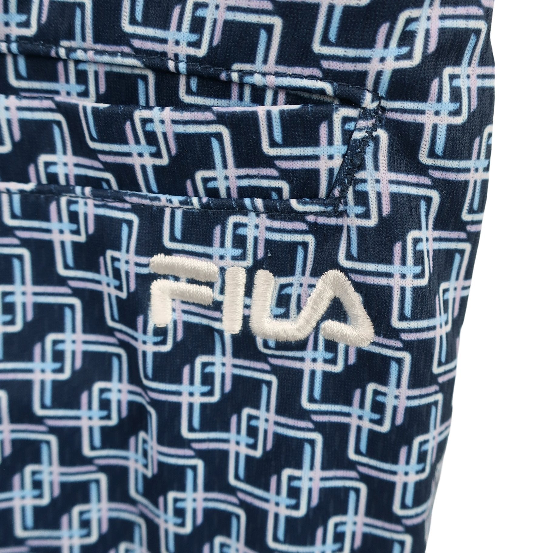 FILA GOLF(フィラゴルフ) モックネックワンピース 青系総柄 レディース L A