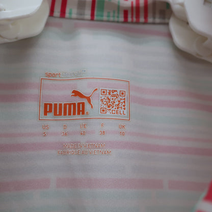 PUMA GOLF(プーマゴルフ) ポロシャツ 白ピンク黄緑総柄 レディース US S B