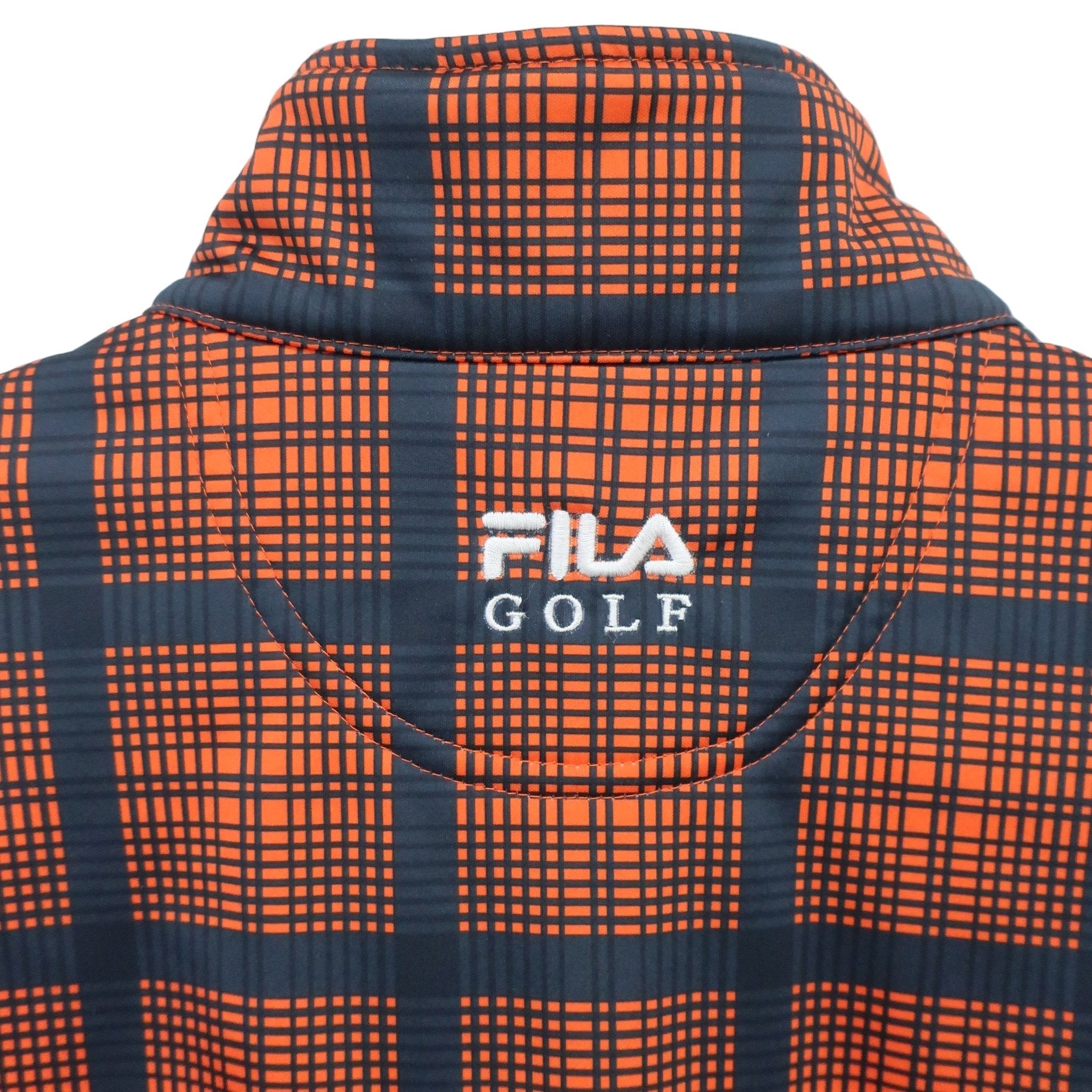 FILA GOLF(フィラゴルフ) ブルゾン オレンジ ネイビーチェック メンズ L A