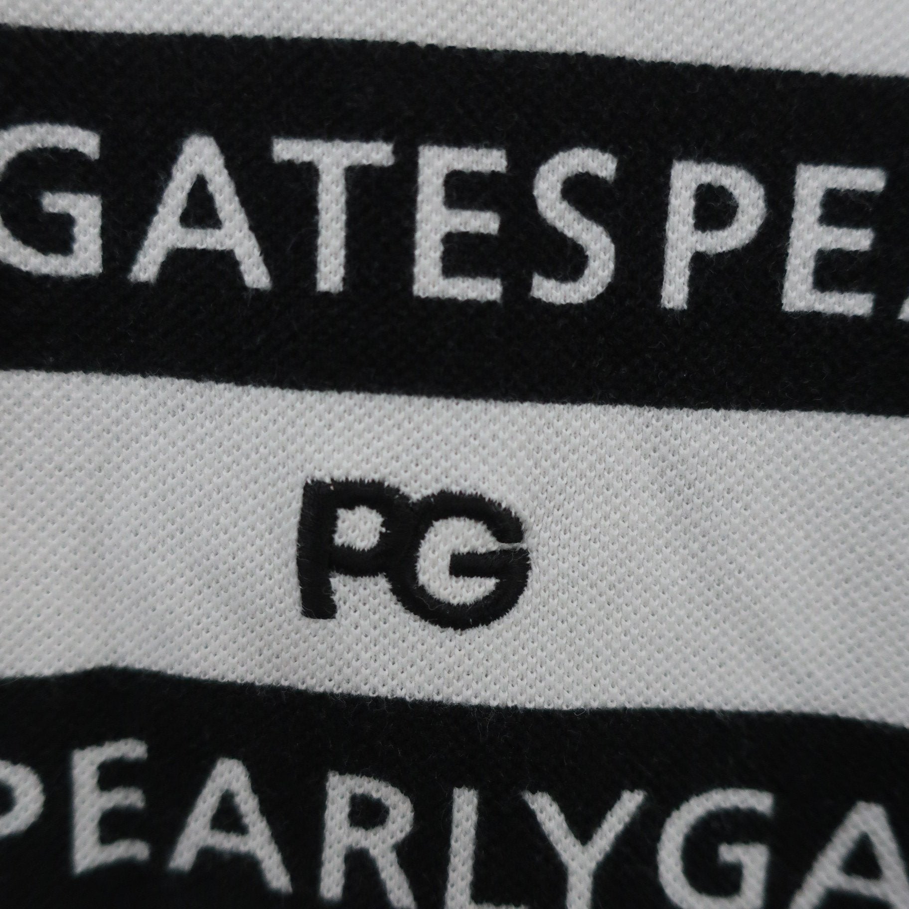 PEARLY GATES(パーリーゲイツ) ポロシャツ 白ネイビーロゴ文字柄 レディース 0 055-0260806 A