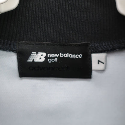 New Balance golf(ニューバランスゴルフ) 半袖モックネックシャツ 黒白ロゴ文字柄 メンズ 7 012-3166103 A