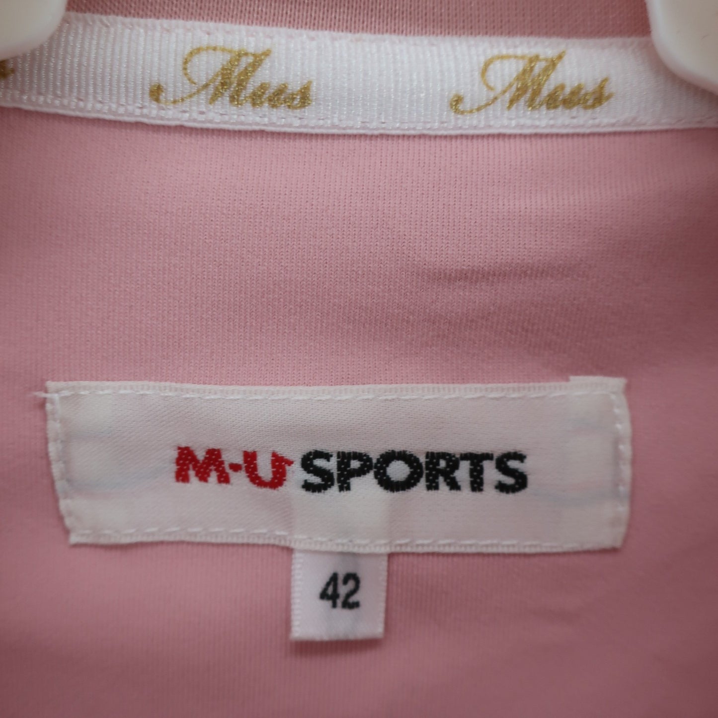 M.U SPORTS(エムユースポーツ) 長袖ポロシャツ ピンク レディース 42 N