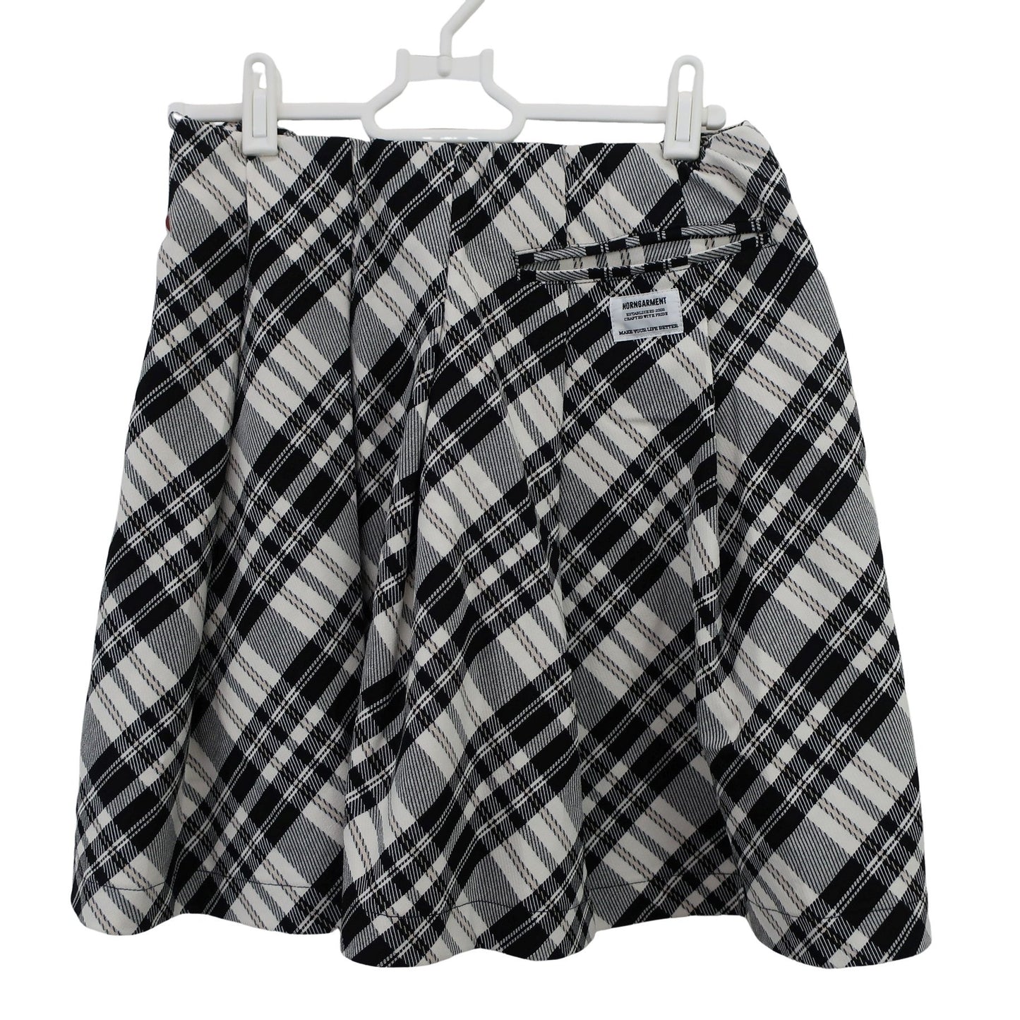 HORN GARMENT スカート 白黒チェック レディース 38 A