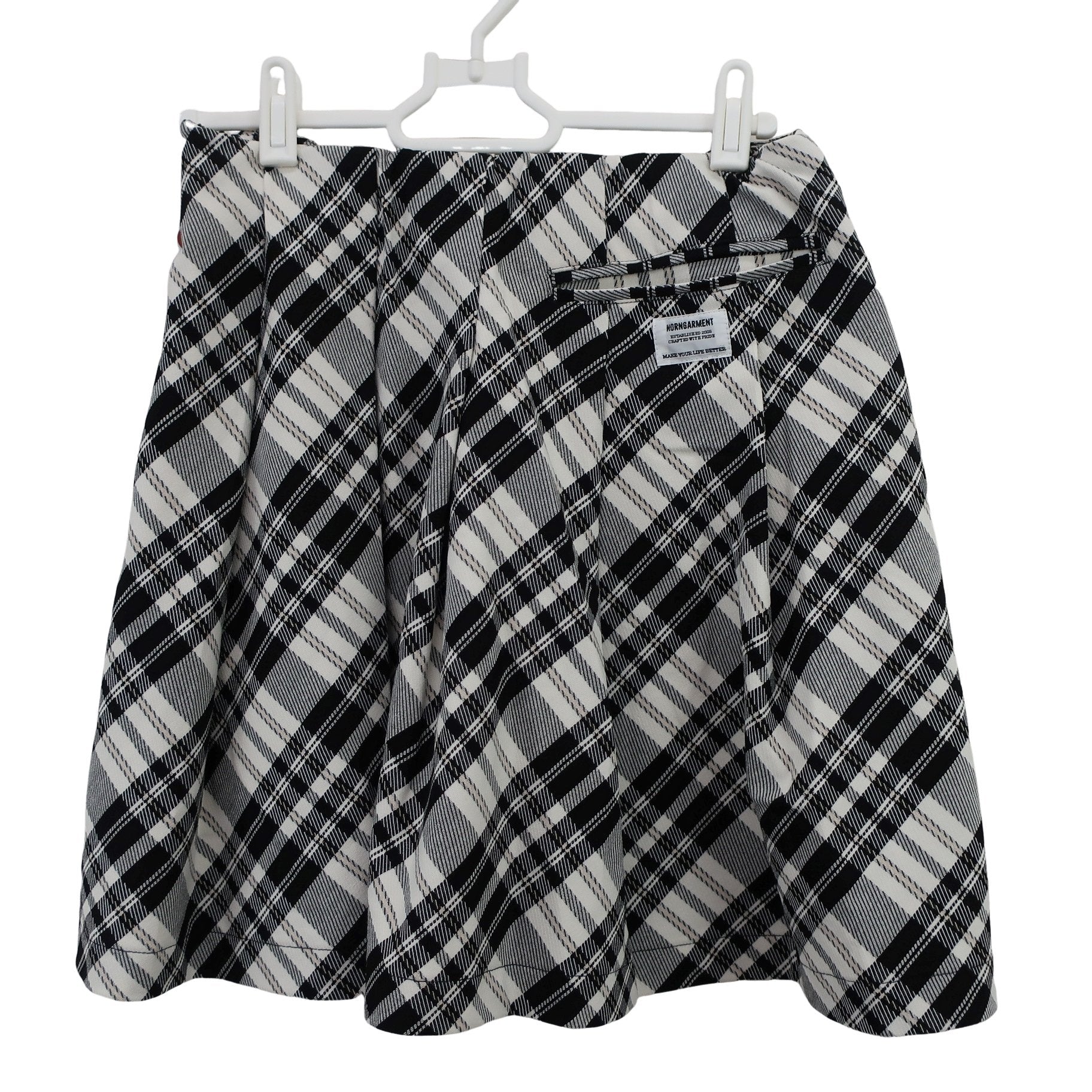 HORN GARMENT スカート 白黒チェック レディース 38 A