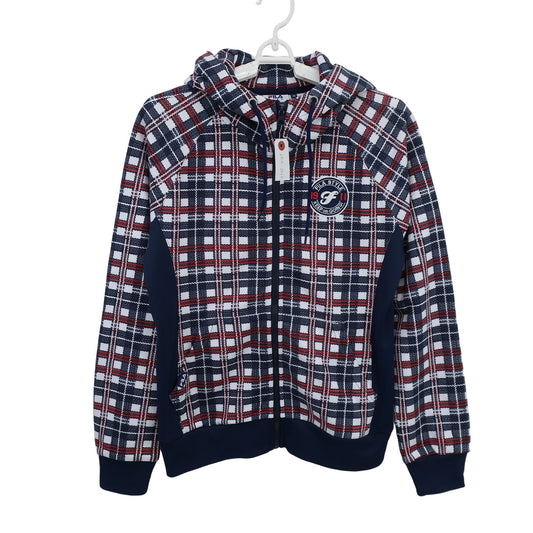 FILA GOLF(フィラゴルフ) パーカー 白ネイビー赤チェック レディース M A