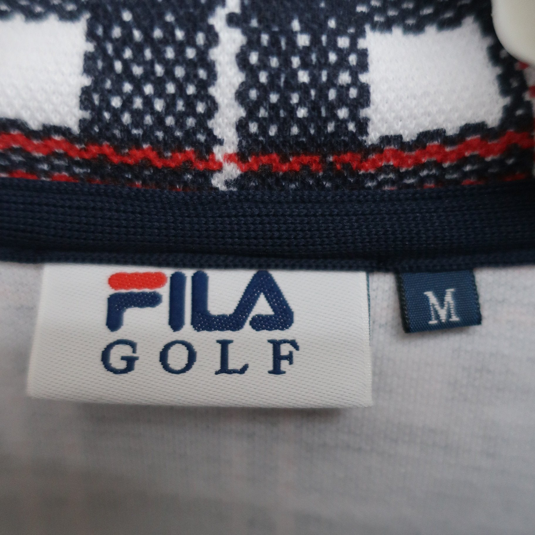 FILA GOLF(フィラゴルフ) パーカー 白ネイビー赤チェック レディース M A