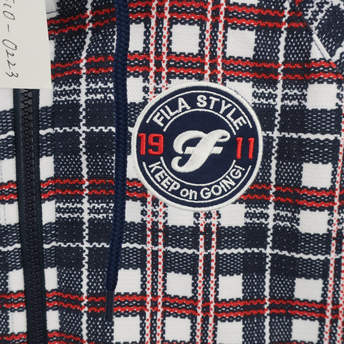 FILA GOLF(フィラゴルフ) パーカー 白ネイビー赤チェック レディース M A