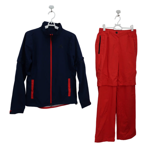 adidas(アディダス) レインウェア 上下セット ネイビー / 赤 レディース M S