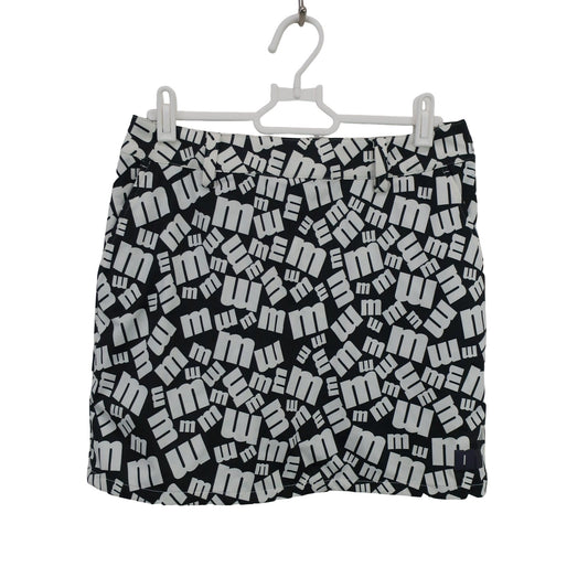 Munsingwear(マンシングウェア) スカート 黒白ロゴ文字柄 レディース 7 A