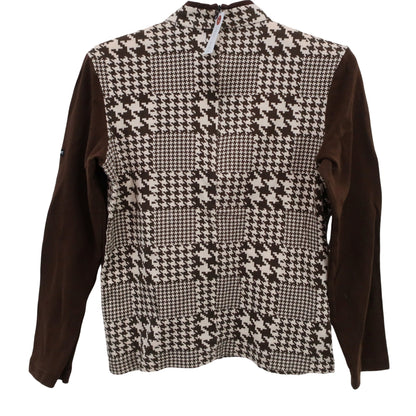 23区 SPORT(23区スポーツ) モックネックシャツ ベージュブラウン総柄 レディース 1 B