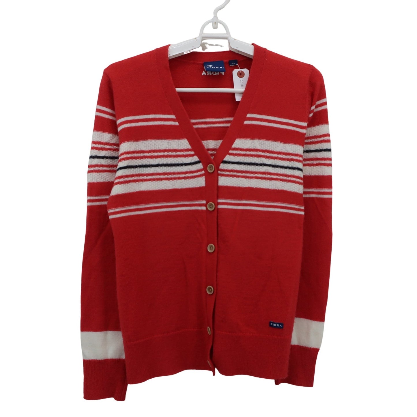 FIDRA(フィドラ) カーディガン 赤白ボーダー レディース S/P B
