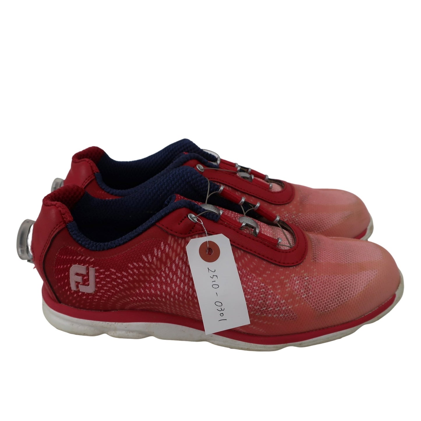 FOOTJOY(フットジョイ) ダイヤル式スパイクレスゴルフシューズ 赤 レディース 24.5cm 98009J B